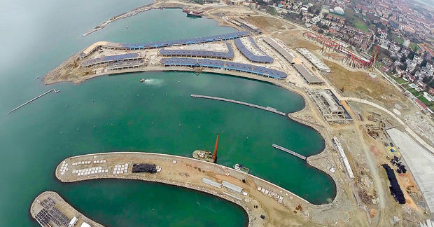 Tuzla Marina aerial construction view
